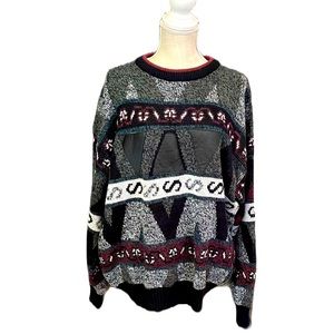 Impact Vintage Womens Sweater Leather Details